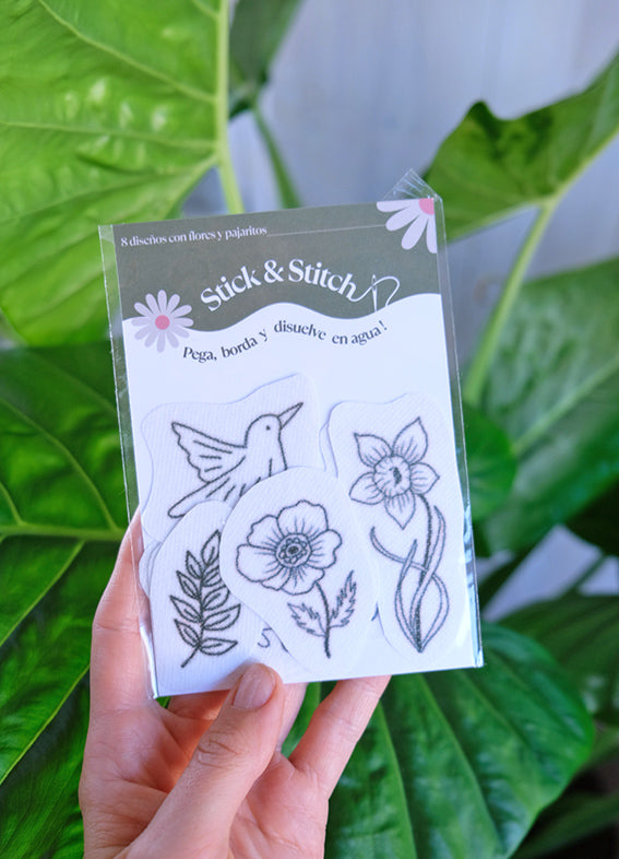 Pack "Stick & Stitch" - Flores y pajaritos