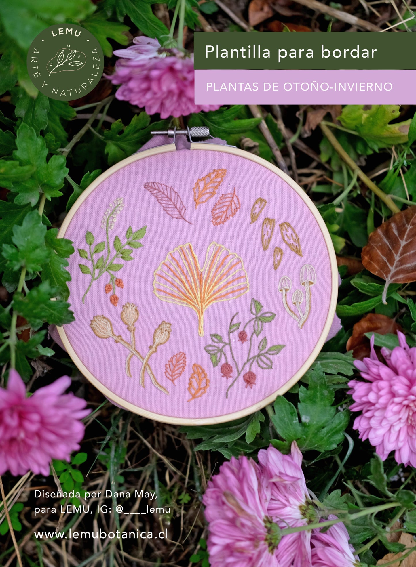 Patrón de Bordado: Tesoros del bosque chileno